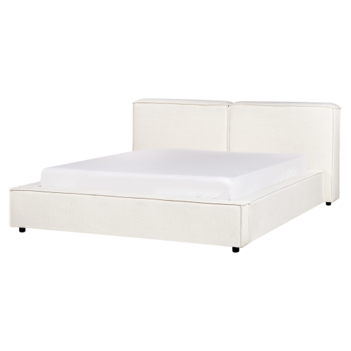 Beliani Bed Fabric LINARDS 160 x 200 cm (EU King Size) Off-White