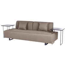 Sofa 3 Seater SOKNA with Tables Fabric Taupe
