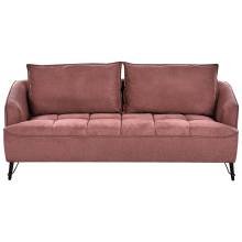 Sofa 3 Seater HOBRO Fabric Burgundy