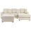Beliani Corner Sofa KOHLO with Ottoman Fabric Light Beige Left Hand 1