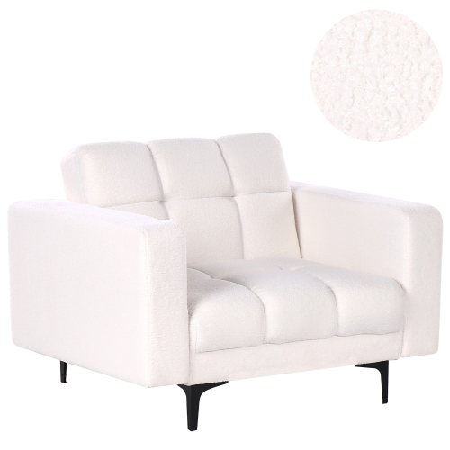 Beliani Armchair ALNES Boucle White