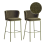 Beliani Set of 2 Bar Chairs MINA II Green 1