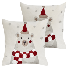 Set of 2 Decorative Cushions JELLIES 45 x 45 cm Velvet Off-White