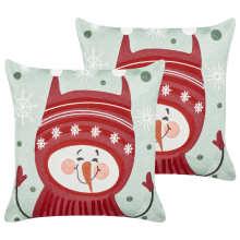 Set of 2 Decorative Cushions CUPCAKE 45 x 45 cm Cotton Red