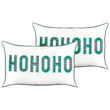Set of 2 Decorative Cushions JOYCANDY 30 x 50 cm Cotton White Christmas Motif