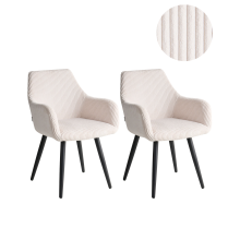 Set of 2 Dining Chairs MORI Corduroy Light Beige