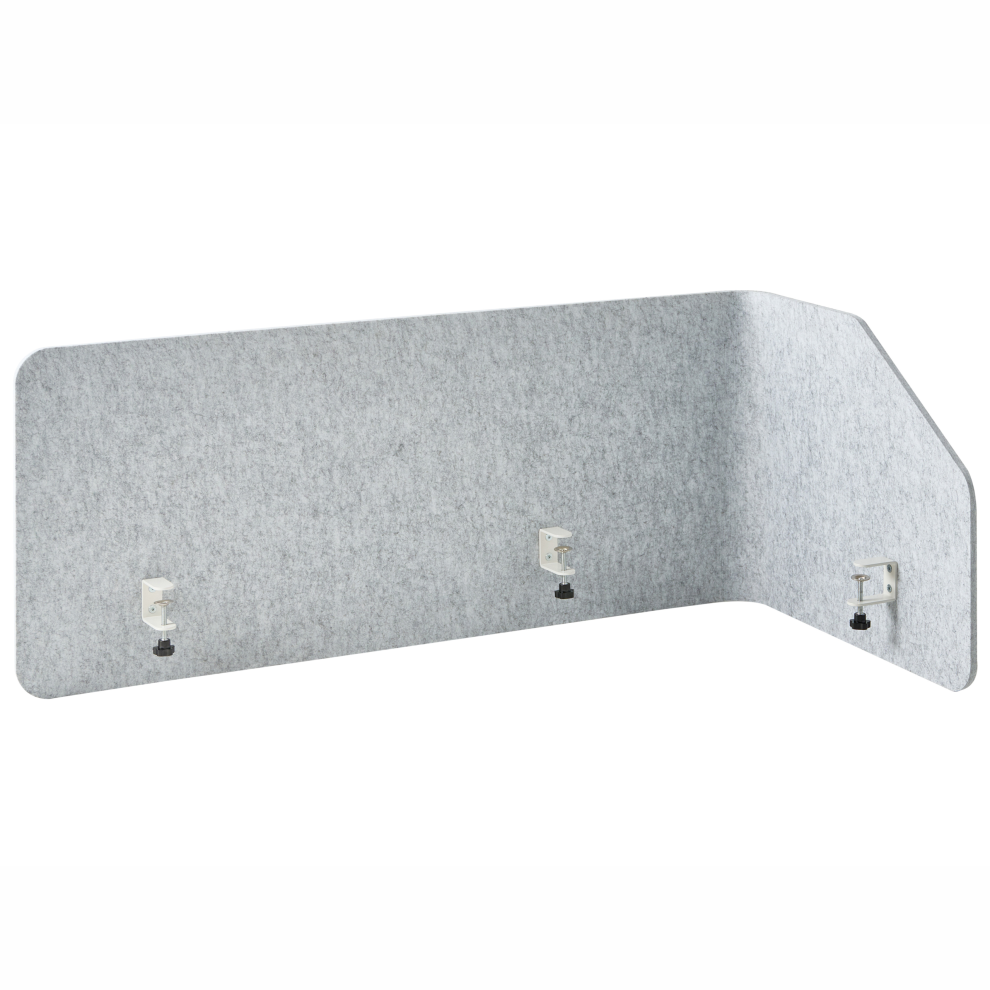 Beliani Desk Screen Foldy 120 X 50 Cm Light Grey