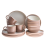 Beliani Set of 16 Dinnerware NUTMEG Stoneware Brown 1