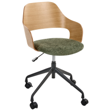 Desk Chair NOVATO Faux Linen Green
