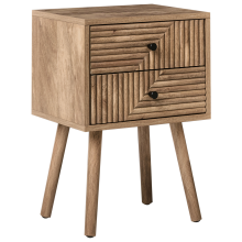 2 Drawer Bedside Table RONGE Light Brown