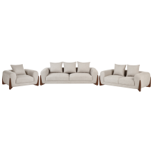 Living Room Set 6 Seater VINLIDEN Taupe