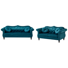 Living Room Set 5 Seater SKIEN Velvet Teal