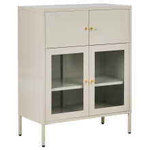 Glass Display Cabinet ESHOLT 80 cm Metal Light Beige
