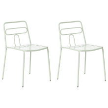Set of 2 Garden Chairs AGEROLA Metal Light Green