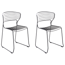 Set of 2 Garden Chairs PISTOIA Metal Black