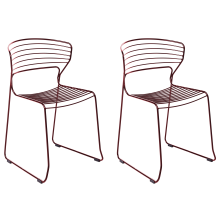 Set of 2 Garden Chairs PISTOIA Metal Red