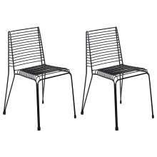 Set of 2 Garden Chairs CHIEVE Metal Black