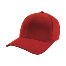(SM, Red) Yupoong Mens Flexfit Fitted Baseball Cap
