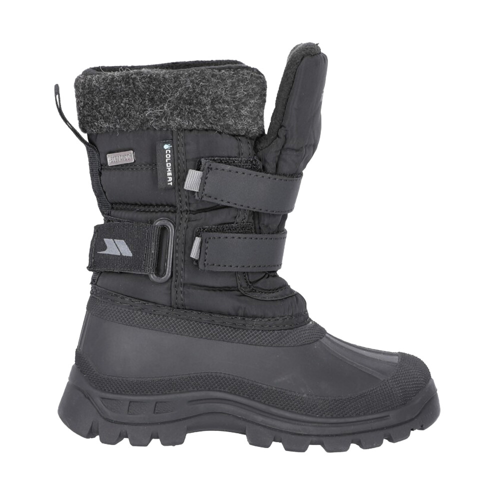Trespass (10 Child Uk, Black) Childrens Boys Strachan Ii Waterproof Touch Fastening Snow Boots