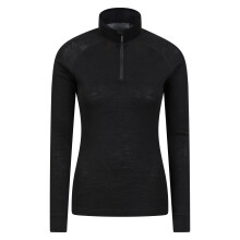 (22 UK, Black) Mountain Warehouse Womens/Ladies Merino Wool Zip Neck Thermal Top