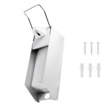 Dispenser di Sapone A Parete con Impronta A Gomito per Disinfettanti e Saponi Liquidi, Dispenser di Sapone Bianco, Alluminio, 500 Ml