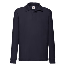 (7-8 Years, Deep Navy) Fruit of the Loom Childrens/Kids Long-Sleeved Polo Shirt