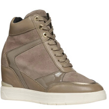 (5 UK, Dark Taupe) Geox Womens/Ladies Maurica Suede Trainers