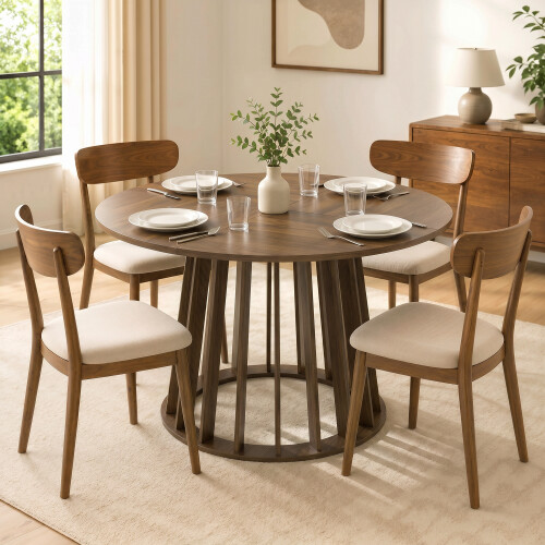 Homcom HOMCOM Modern Dining Table for 4-6 People 120 cm Light Walnut