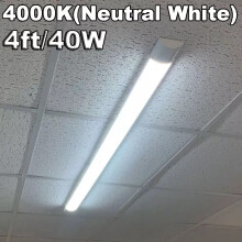 4FT LED Strip Lights Batten Tube Light Office Workshop Garage Ceiling Lamp White