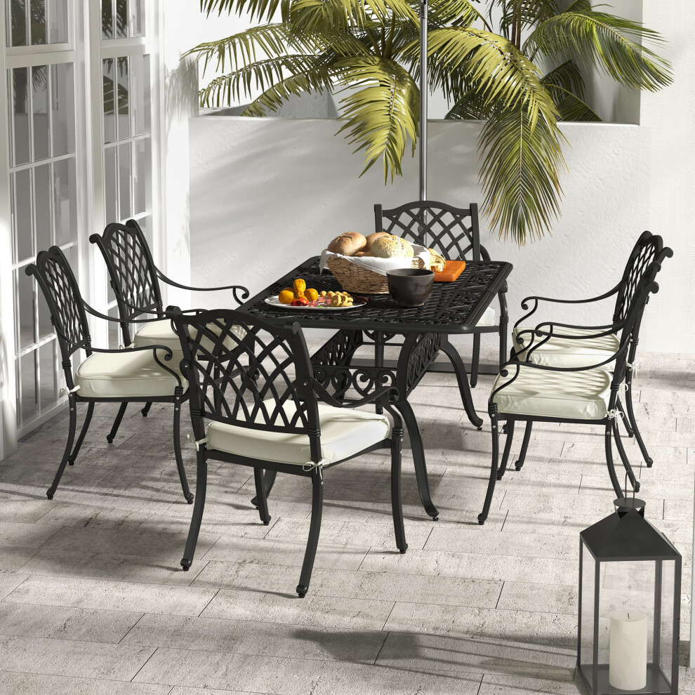 Outsunny Garden Furniture Set Aluminium, Polyester Black Outdoor - Image 3