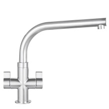 Franke Kitchen Sink Tap Mono Mixer Brushed Steel Double Lever Swivel Spout
