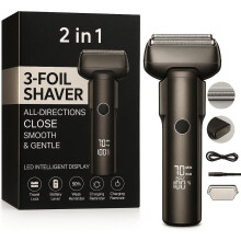 Mens Electric Foil Shaver 5 Blade Wet Dry Razor USB Rechargeable LCD Waterproof