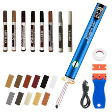 Wood Floor Repair Kit, Wax Melting Tool with Display, Hard Wax Filler, Pen, for Floor, Furniture & Tile Repair