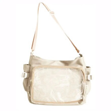 (BEIGE) HOT Versatile Y2k Itabag Harajuku Pvc Canvas Tote Bag Women Ita Bag Japanese Style Shoulder Purse Girls' Large Capacity Itabag