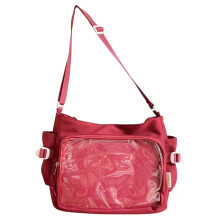 (Red) HOT Versatile Y2k Itabag Harajuku Pvc Canvas Tote Bag Women Ita Bag Japanese Style Shoulder Purse Girls' Large Capacity Itabag