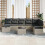 VidaXL vidaXL Sofa Set 9 stk. 8-Sitzanzahl Hellgrau Poly-Rattan 3