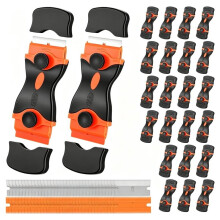 24 Stuks Mes Schraper Set met 50 Metalen & 50 Plastic Messen, voor Sticker, Kit, Verf, Lijm Verwijdering op Glas, Vloer