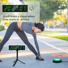 Fitness-Timer-Uhr mit Stoppuhr-Taste, Große Digitale Stoppuhr-Countdown-Uhr, mit Ständer US-Stecker