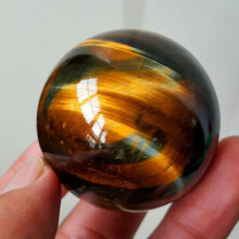 (2cm)Sfera regalo sfera giallo scuro asiatico raro occhio di tigre quarzo cristallo guarigione 2040 mm