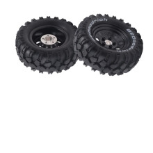 4 NeumáTicos de Goma con Llanta de Metal de 1,9 Pulgadas para 1/10 RC Crawler TRX4 SCX10 D90 4103 90046 FR4 FMS NT4-Negro