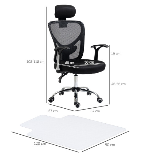 Homcom Conjunto de Silla Negro 62 x 67 x 118 cm 2