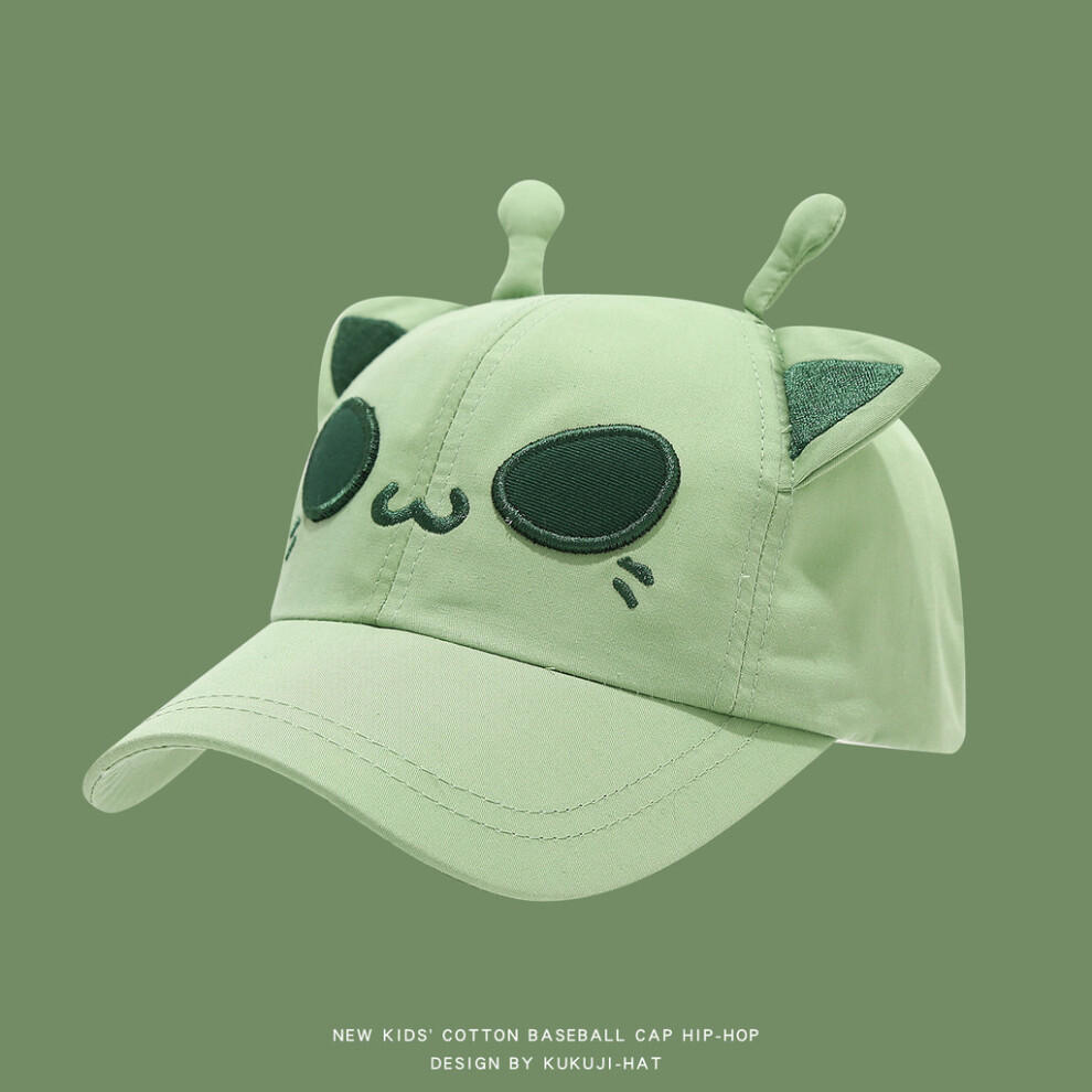 (Green A)Berretto Baseball Alien Kitten Bambino Cotone Cinghia Flessibile Protezione Quotidiana Sole-image
