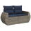 VidaXL vidaXL 8-teiliges Gartensofa-Set mit Kissen, grau, Polyrattan 3