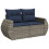 VidaXL vidaXL 6-teiliges Gartensofa-Set mit Kissen, grau, Polyrattan 4