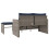 VidaXL vidaXL 3-teiliges Gartensofa-Set mit Kissen, grau, Polyrattan 7