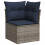 VidaXL vidaXL 7-teiliges Gartensofa-Set mit Kissen, grau, Polyrattan 5