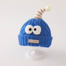 (Blue,42cm)Gorro tejido para bebé pequeño con material de lana suave para salidas de temporada fría