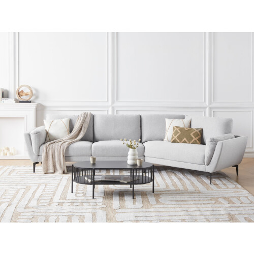 Beliani Sofa 3 Seater KANSSELI Fabric Light Grey 1