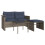 VidaXL vidaXL 3-teiliges Gartensofa-Set mit Kissen, grau, Polyrattan 2