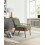 Beliani Armchair ESRUM Fabric Dark Brown/ Green 2